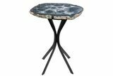 Tall, Brazilian Agate Cocktail Table With Metal Base #206969-1